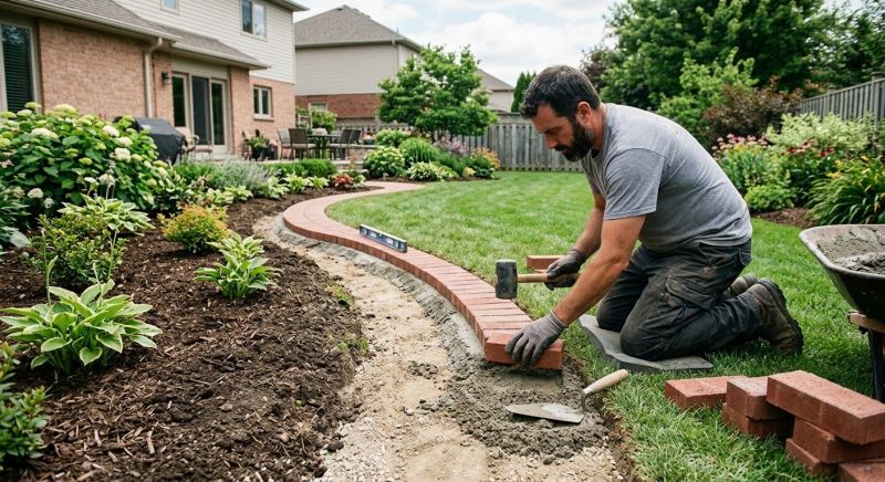 Brick Landscaping Installation in Worcester, MA